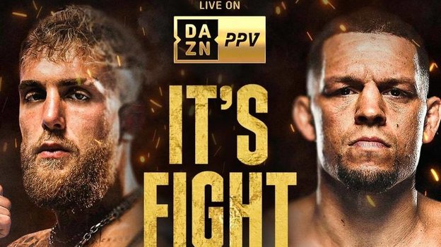 Афиша боя Джейк Пол — Нейт Диас.