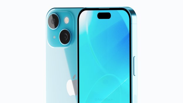 Рендер iPhone 15 в голубом цвете.