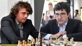 Шахматисты Ханс Ниманн и Владимир Крамник