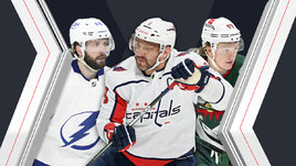 Никита Кучеров, Александр Овечкин и Кирилл Капризов