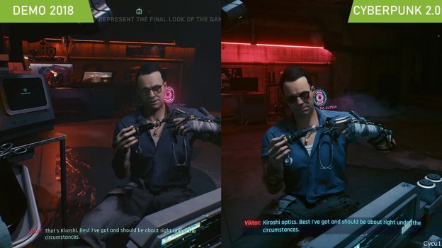 Сравнение версий Cyberpunk 2077.