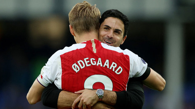 Мартин Эдегор и Микель Артета. Мартин Эдегор и Микель Артета