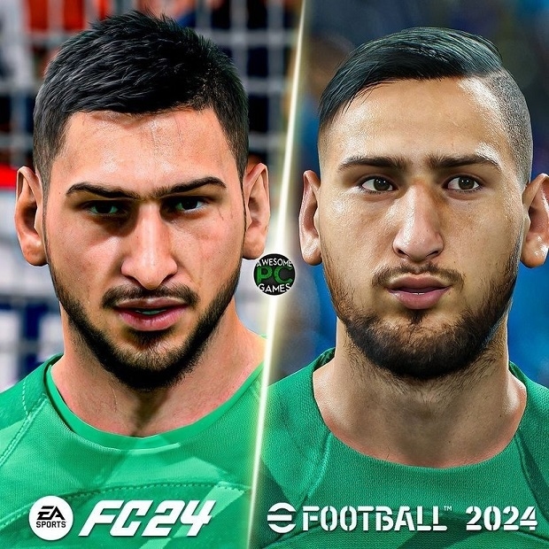 Сравнение FC 24 и eFootball 2024.