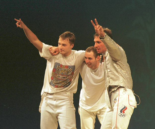 Алексей Фросин, Сергей Шариков и Станислав Поздняков - золотые медалисты Олмипийских игр-2000 в Сиднее. Алексей Фросин, Сергей Шариков и Станислав Поздняков