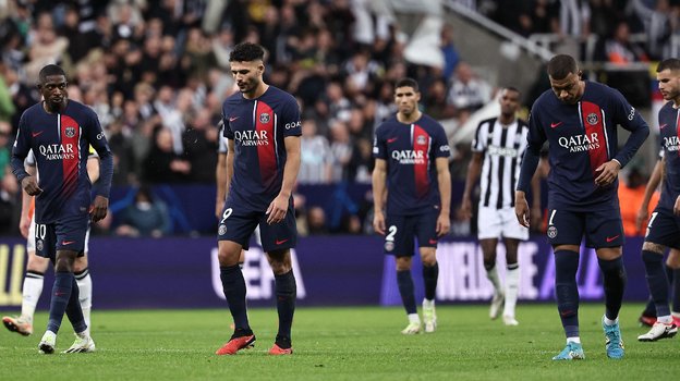 Эмоции игроков «ПСЖ» после поражения «Ньюкаслу».