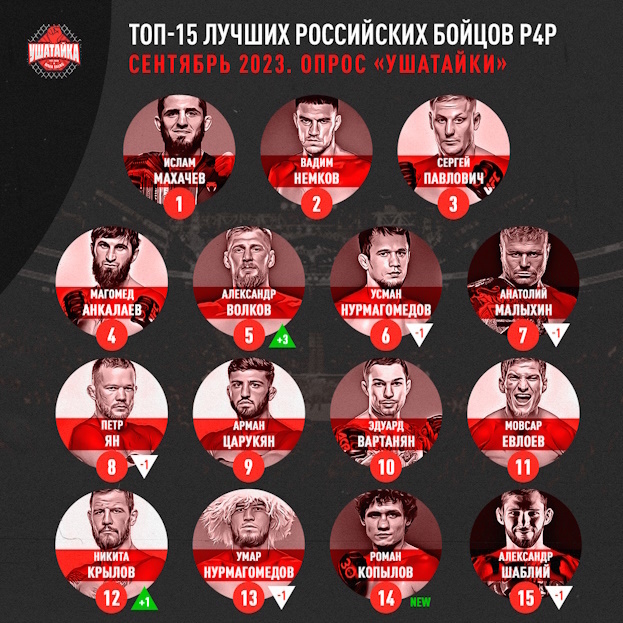 Рейтинг топ-15 лучших российских бойцов.