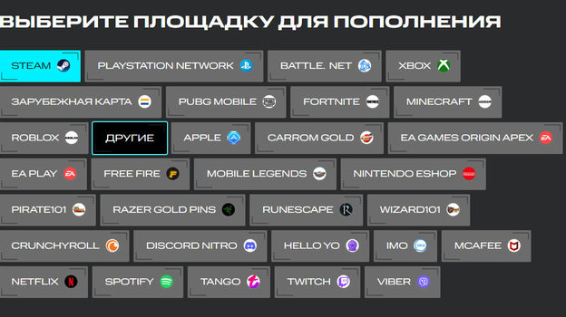 Магазин пополнения кошельков.