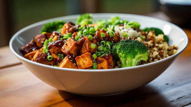 Жареное киноа с овощами