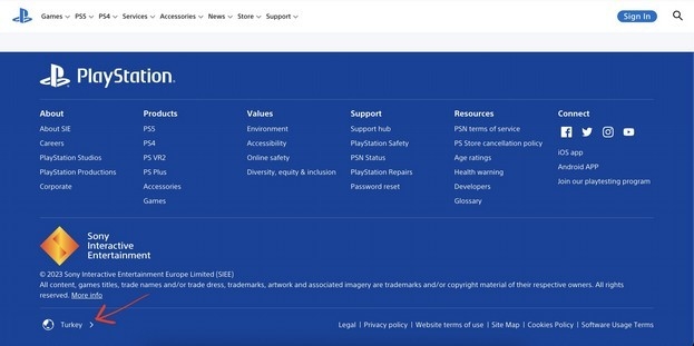 Делаем выбор страны.