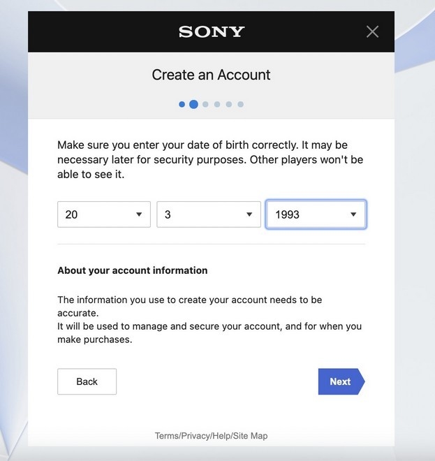 Указываем возраст.