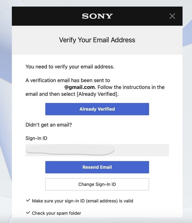 Нас просят подтвердить Email.