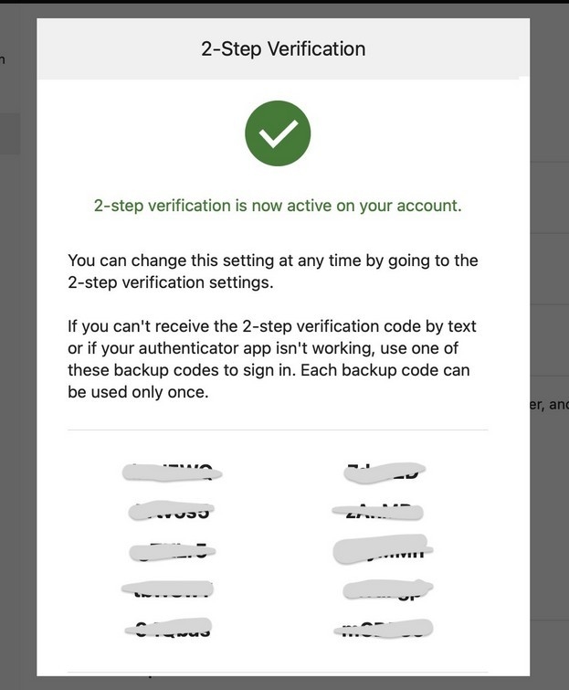 Сохраните коды.