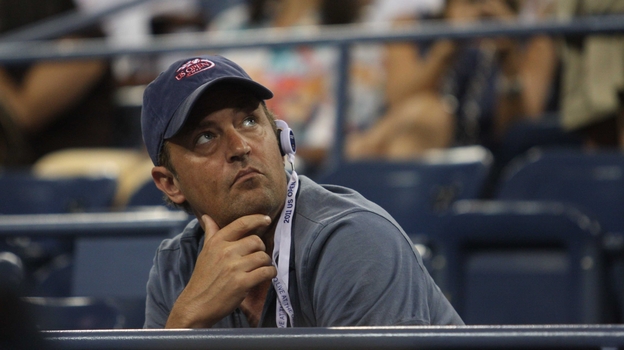 Мэттью Перри на матче US Open между Сереной Уильямс и Каролин Возняцки. 2011 год.