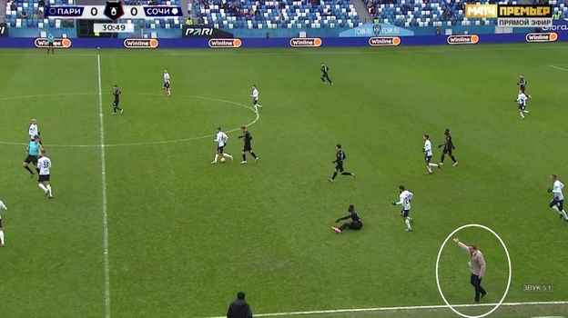 Сергей Юран в матче «Пари НН» — «Сочи».