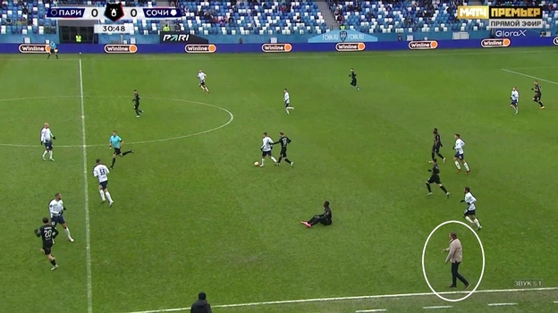 Сергей Юран в матче «Пари НН» — «Сочи».