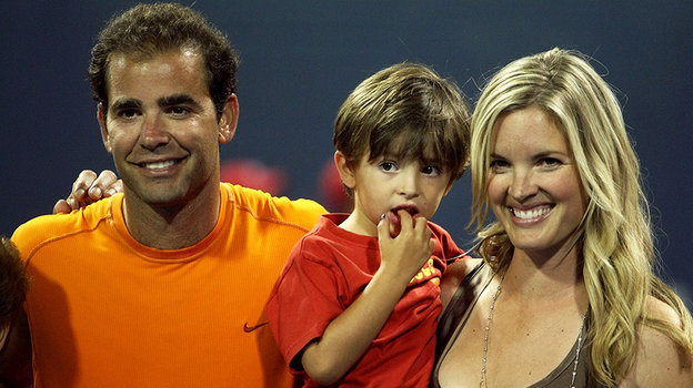 Пит Сампрас с женой Бриджит и сыном.