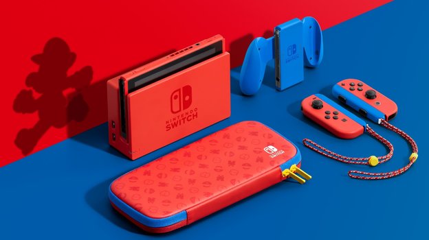 Nintendo Switch в стиле Super Mario.