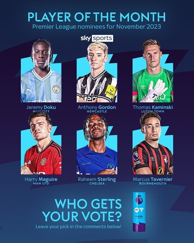 Номинанты на звание лучшего игрока ноября в АПЛ.