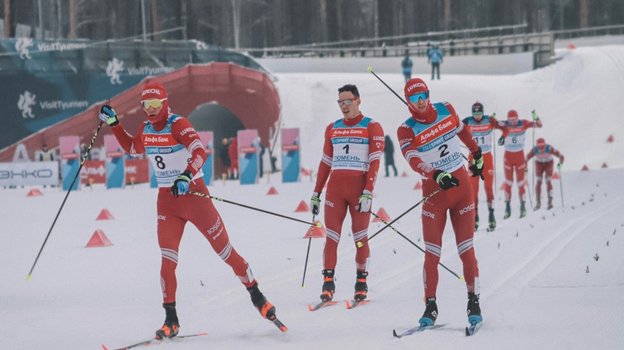 Александр Большунов, Сергей Ардашев и Александр Терентьев.