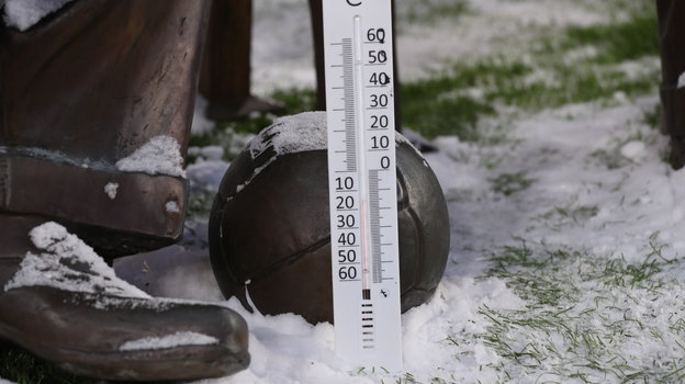 Термометр с минусовой температурой перед началом игры