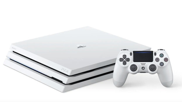 PlayStation 4 Pro в белом цвете.