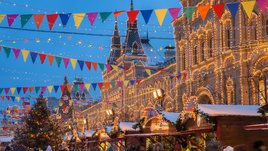 Рождественская базар на Красной площади, Москва, Россия