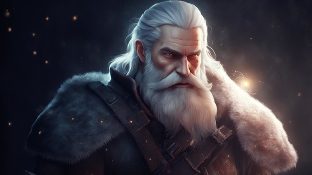 Новогодний Геральт глазами ИИ.