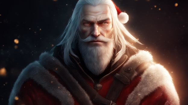 Новогодний Геральт глазами ИИ.