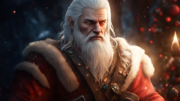 Новогодний Геральт глазами ИИ.