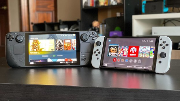 Steam Deck (слева) и Nintendo Switch.