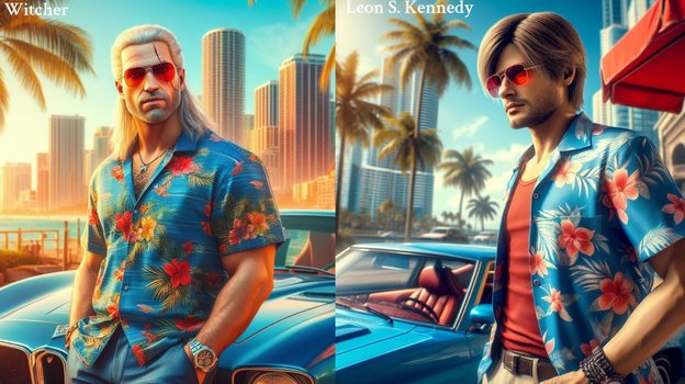 Персонажи из игр в Майами.