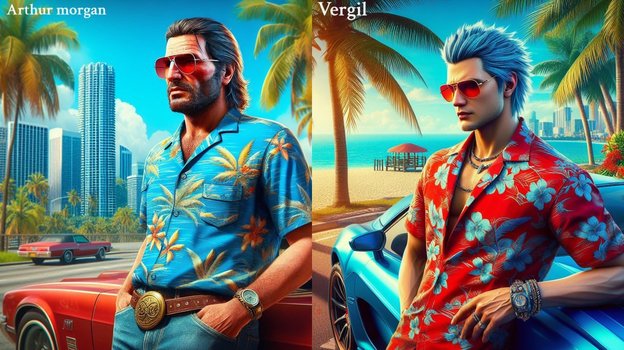 Персонажи из игр в Майами.