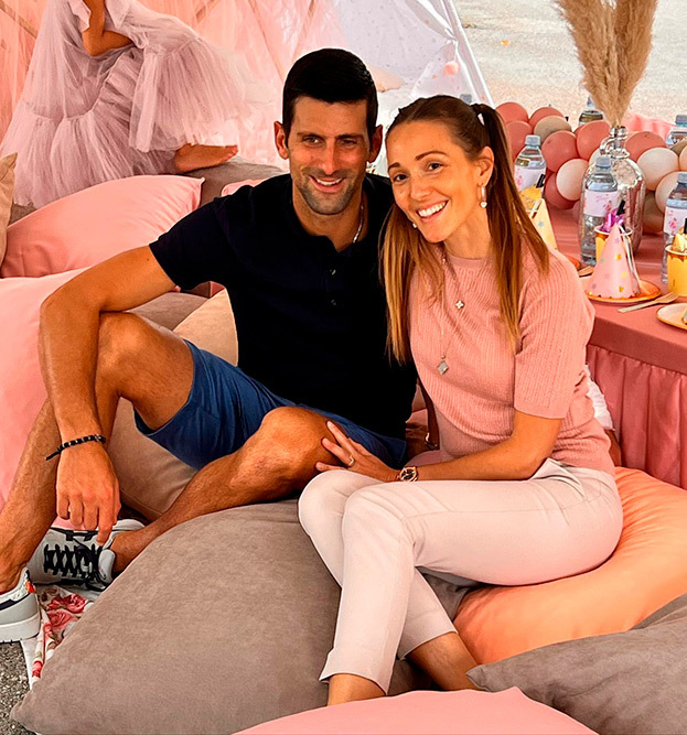 Новак Джокович с женой Еленой.