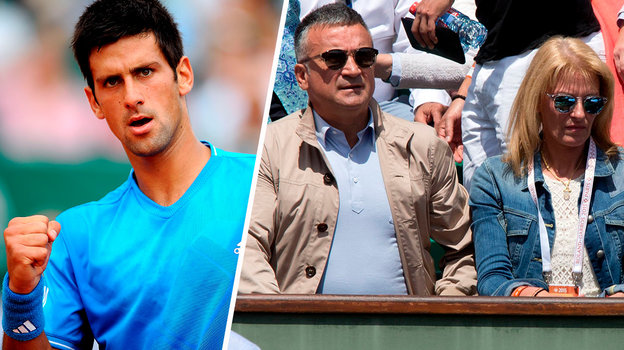 Новак Джокович в молодости, родители Джоковича Срджан и Дияна.