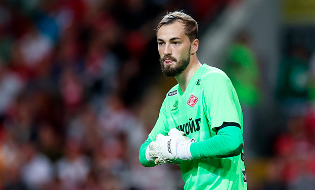 Илья Свинов. Голкипер «Спартака» Илья Свинов.