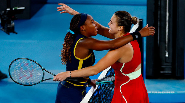 Коко Гауфф и Арина Соболенко. Теннисистка Коко Гауфф.