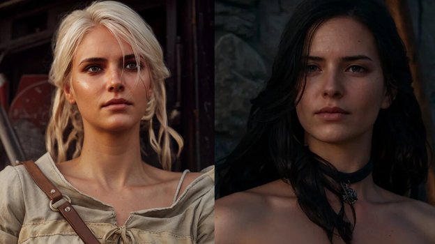 Цири и Йеннифер глазами нейросети.