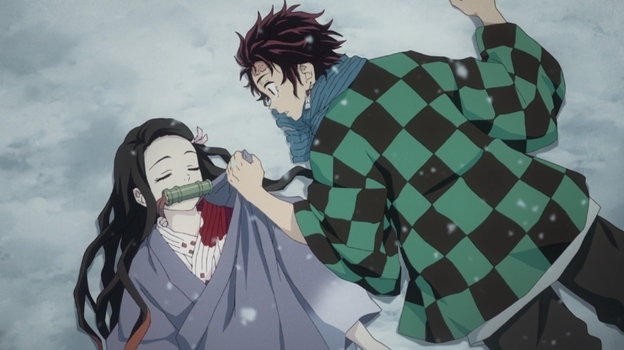 Кадр из аниме «Клинок, рассекающий демонов».