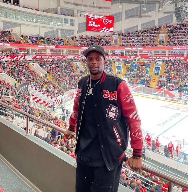 Кристофер Мартинс на матче хоккейного «Спартака».