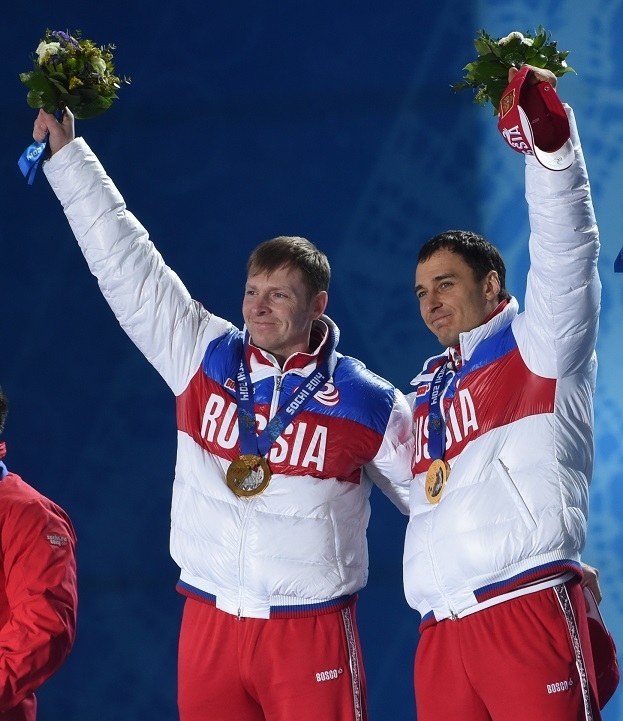 Александр Зубков и Алексей Воевода на Олимпийских играх в Сочи. Александр Зубков и Алексей Воевода