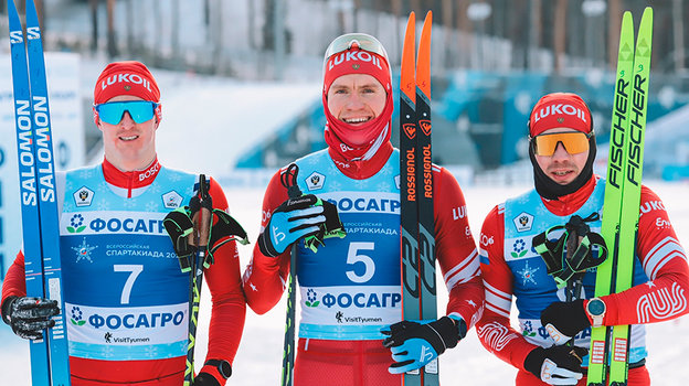 Призеры мужского спринта: Сергей Ардашев, Александр Большунов, Алексей Червоткин.