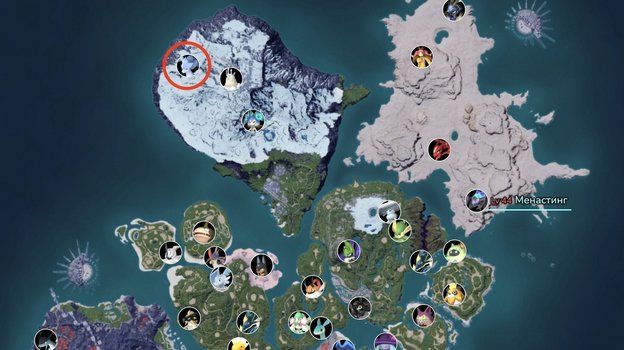 Зоны, где можно встретить Фросталлиона.