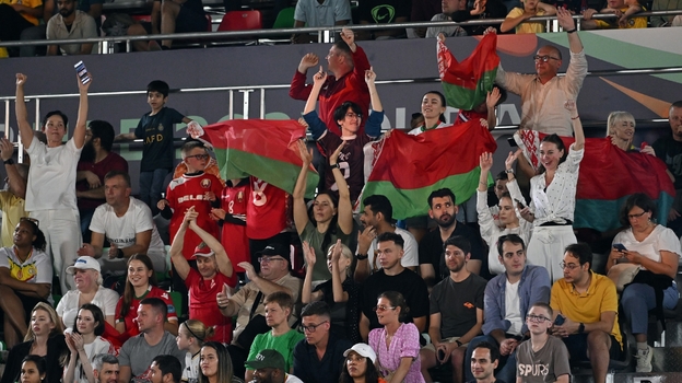 Болельщики сборной Белоруссии.