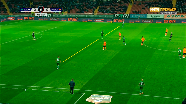 «Ахмат» — «Урал» — 1:0. Андрей Семенов, Надер Гандри и Ясмин Челикович — три центральных защитника хозяев.