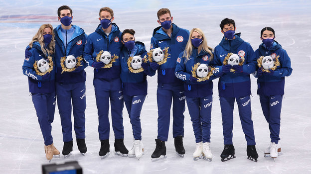 Фигуристы сборной США в командном турнире на Олимпиаде-2022.