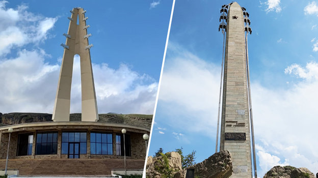 Комплекс в родовом селе Расула Гамзатова Цада и памятник в Гунибе.