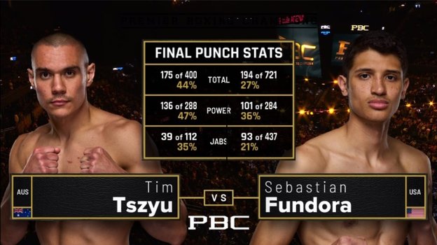 Статистика боя Тим Цзю — Себастьян Фундора.