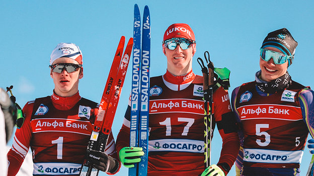 Призеры спринта: Иван Горбунов, Сергей Ардашев и Дмитрий Пузанов.