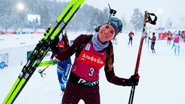 Биатлонистка Виктория Сливко.