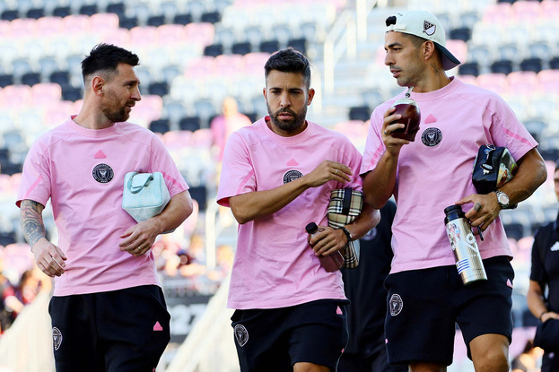 Лионель Месси, Жорди Альба и Луис Суарес (слева направо).